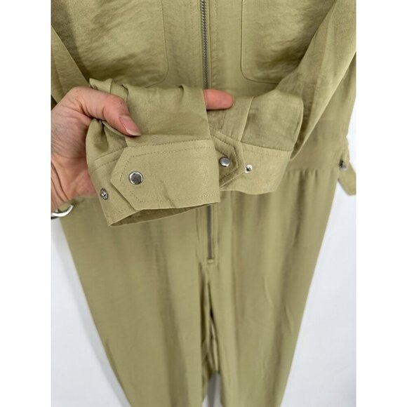 ATM Anthony Thomas Melillo Jumpsuit Satin Utility in Green Putty Women’s S EUC - Picture 5 of 10